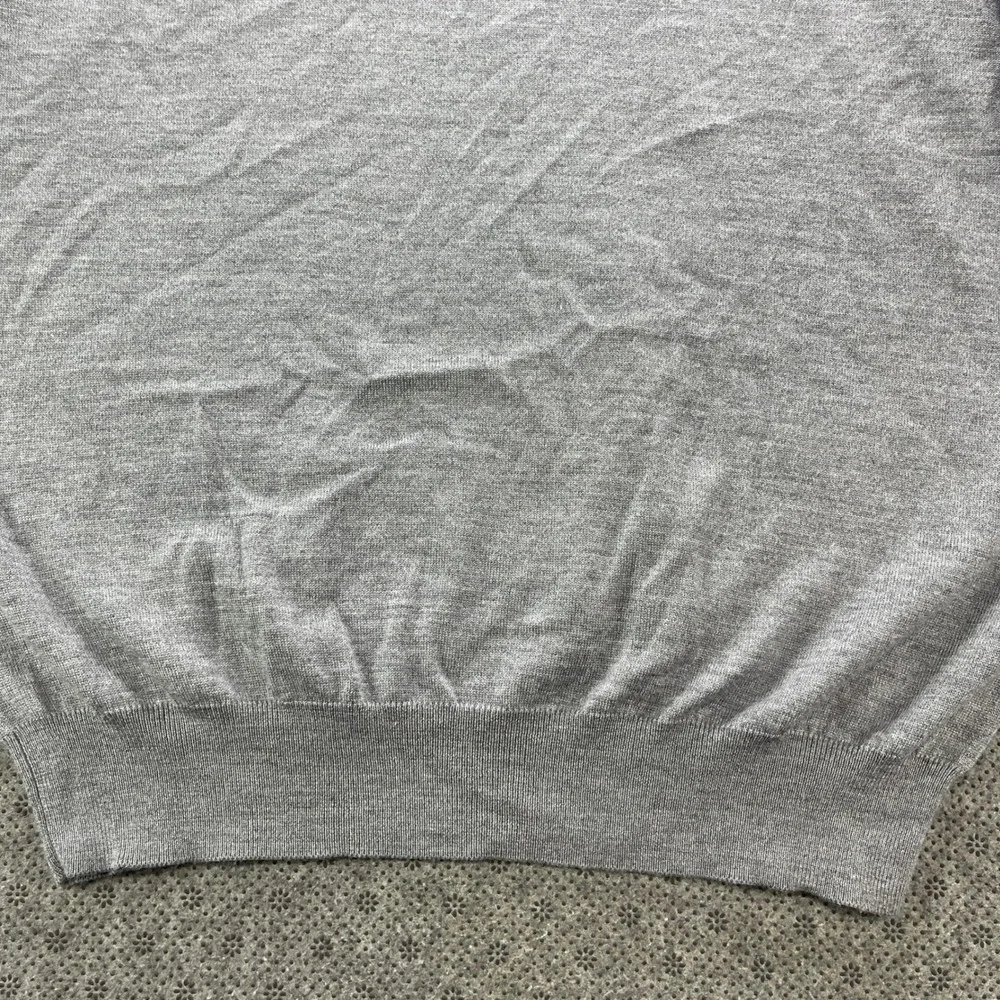 Peter Millar Crown Soft Gray Merino Wool Silk Quarter Zip Sweater Mens XXL